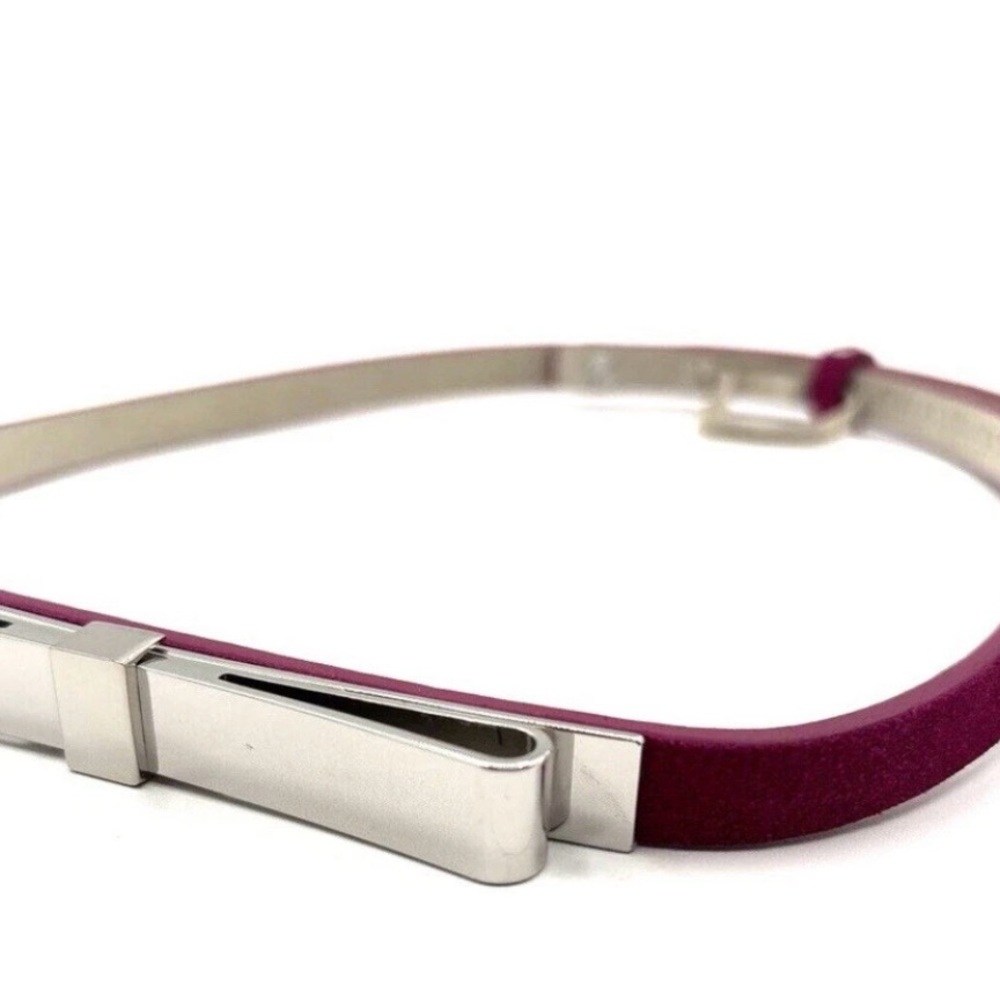 WHBM, Elegant Silver and Fuscia Bow Belt, SZ Medium